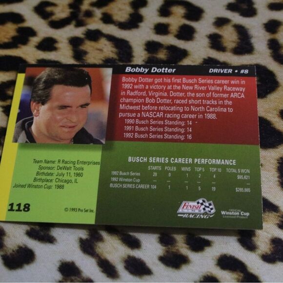 Bobby Dotter #118 NASCAR Card - Picture 2 of 2